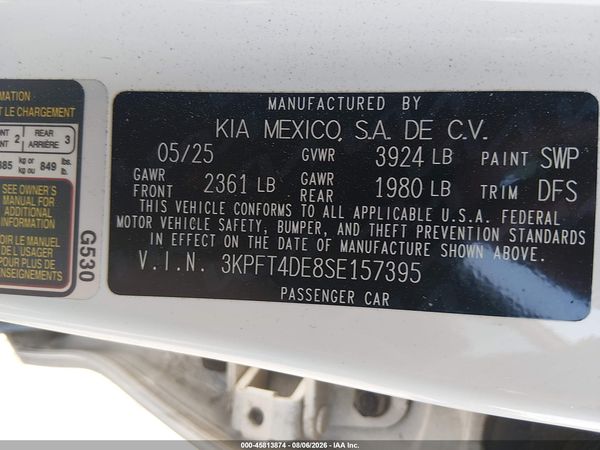 2025 KIA K4 LX
