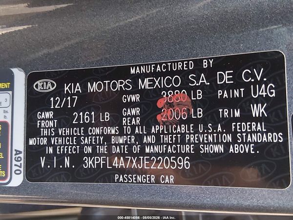 2018 KIA FORTE S