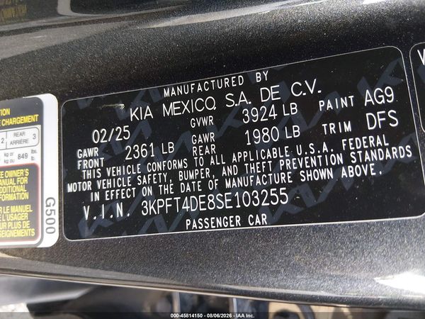 2025 KIA K4 LXS