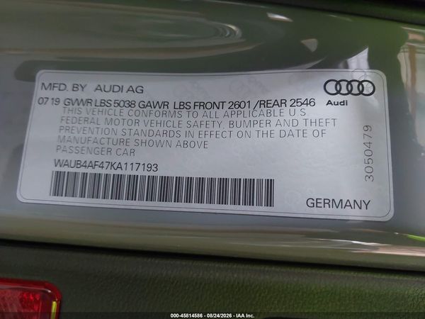 2019 AUDI S4 3.0T PREMIUM