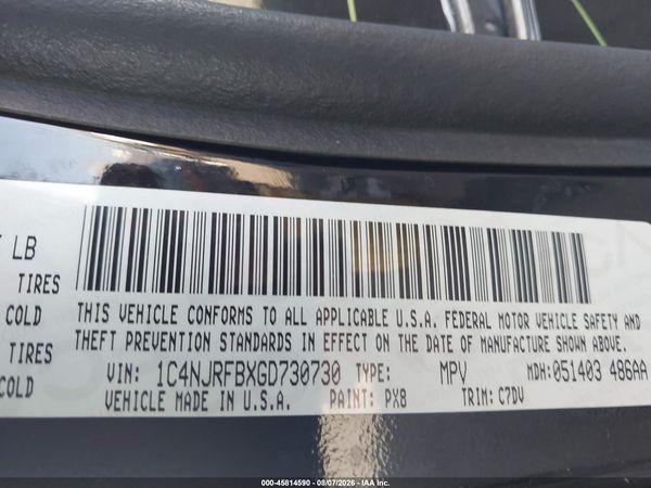 2016 JEEP PATRIOT LATITUDE