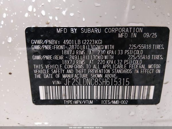 2025 SUBARU FORESTER LIMITED