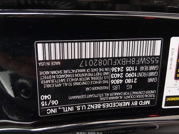 2015 MERCEDES-BENZ C 63 AMG S