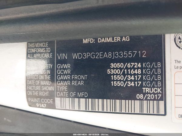 2018 MERCEDES-BENZ METRIS
