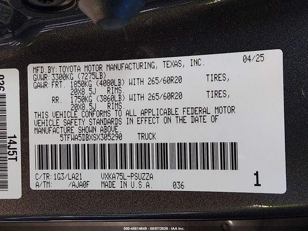 2025 TOYOTA TUNDRA PLATINUM
