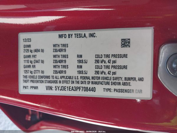 2023 TESLA MODEL 3 REAR-WHEEL DRIVE