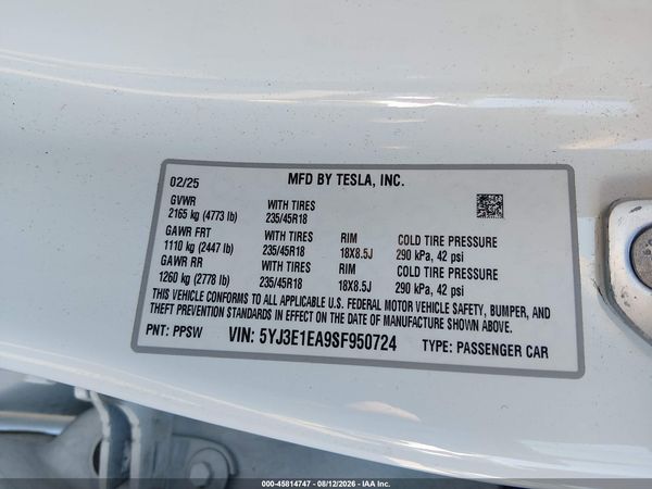 2025 TESLA MODEL 3