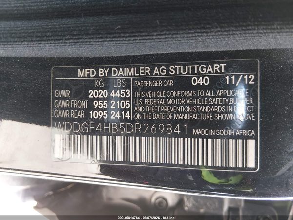 2013 MERCEDES-BENZ C 250 SPORT