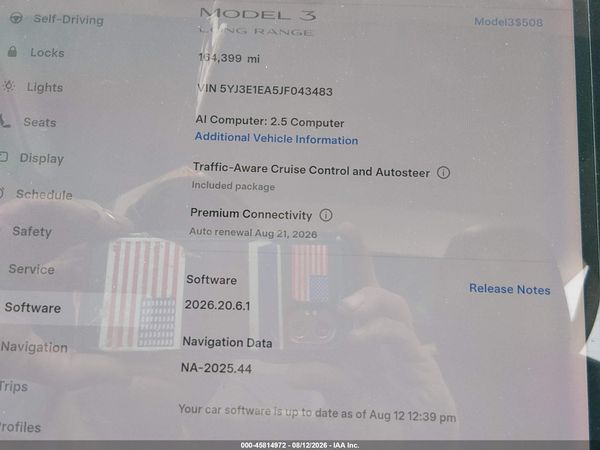 2018 TESLA MODEL 3 LONG RANGE/MID RANGE