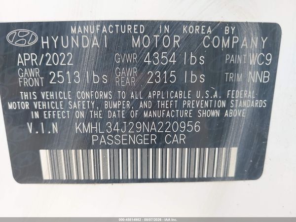 2022 HYUNDAI SONATA LIMITED