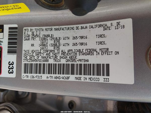 2019 TOYOTA TACOMA TRD OFF ROAD