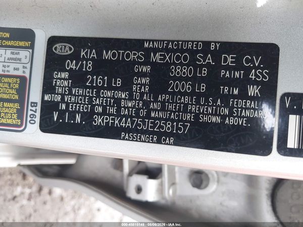2018 KIA FORTE LX