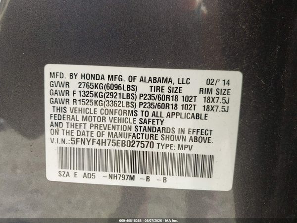 2014 HONDA PILOT EX-L
