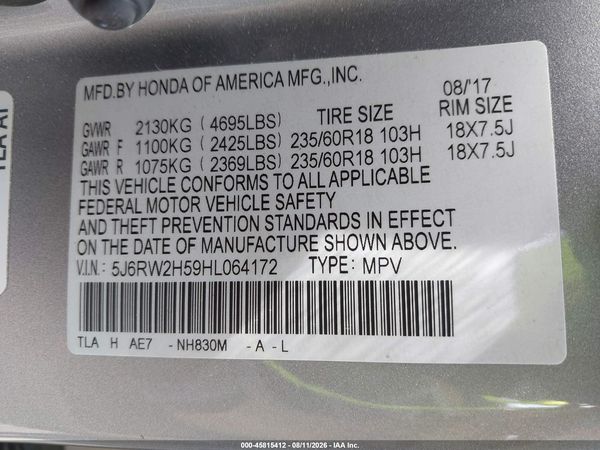2017 HONDA CR-V EX