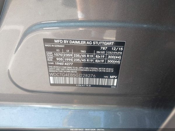 2016 MERCEDES-BENZ GLA 250 GLA250