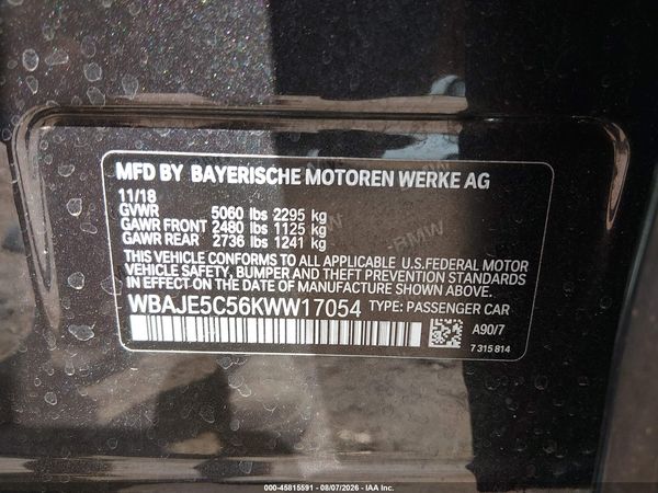 2019 BMW 540I