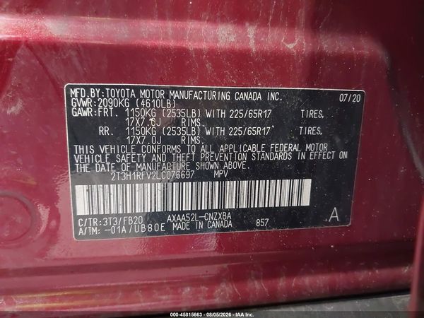 2020 TOYOTA RAV4 LE