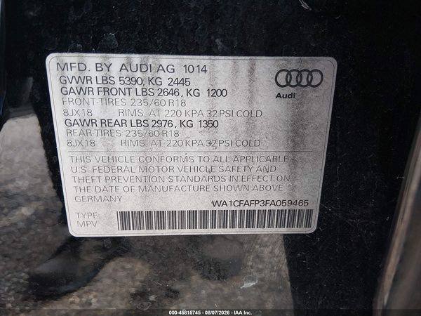 2015 AUDI Q5 2.0T PREMIUM