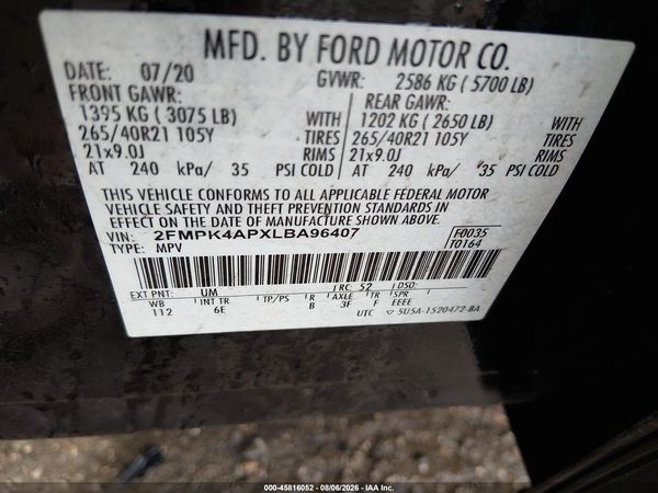 2020 FORD EDGE ST