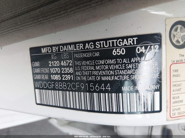 2012 MERCEDES-BENZ C 300 SPORT 4MATIC
