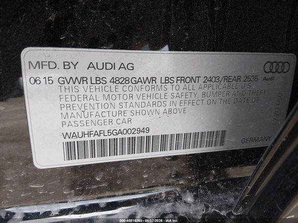 2016 AUDI A4 PREMIUM PLUS