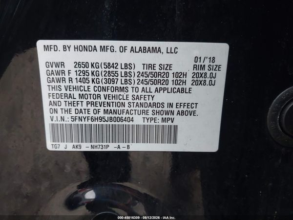 2018 HONDA PILOT TOURING