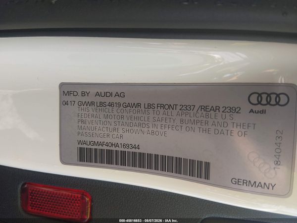2017 AUDI A4 ULTRA PREMIUM