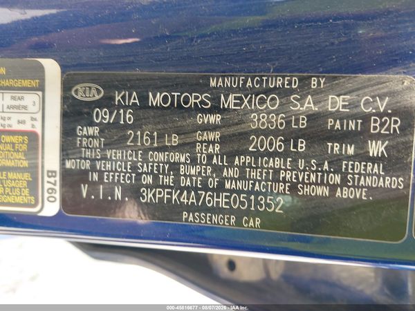2017 KIA FORTE LX
