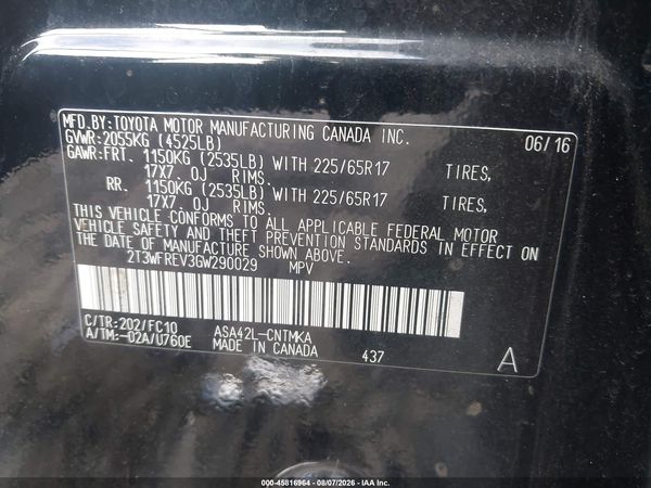 2016 TOYOTA RAV4 XLE