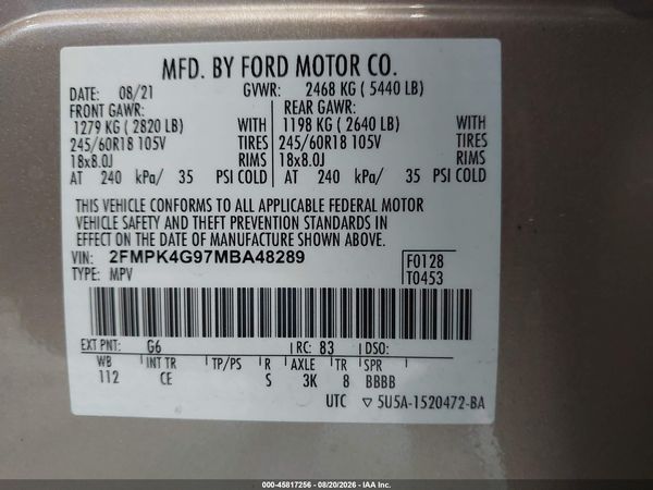 2021 FORD EDGE SE — I9