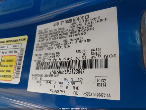 2021 FORD MUSTANG ECOBOOST PREMIUM