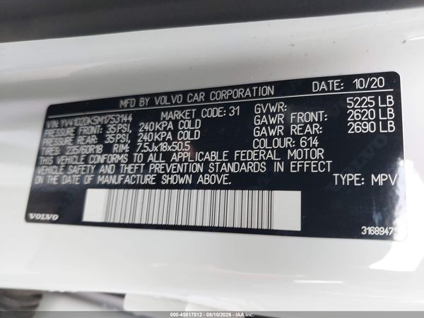 2021 VOLVO XC60 T5 MOMENTUM