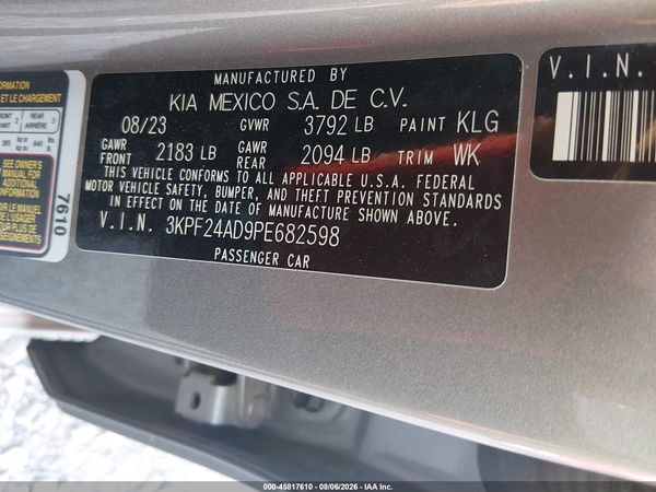 2023 KIA FORTE LXS