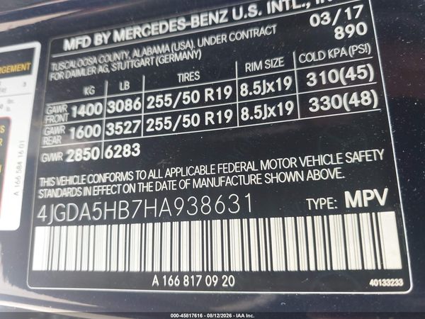 2017 MERCEDES-BENZ GLE 350 4MATIC