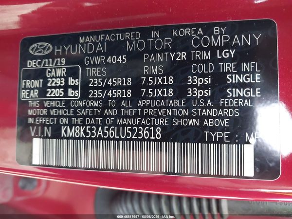2020 HYUNDAI KONA ULTIMATE