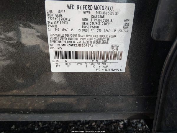 2018 FORD EDGE TITANIUM — I9