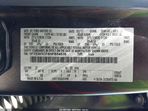 2017 FORD F-150 XLT