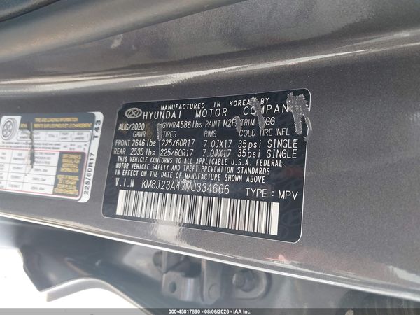 2021 HYUNDAI TUCSON SE — I9