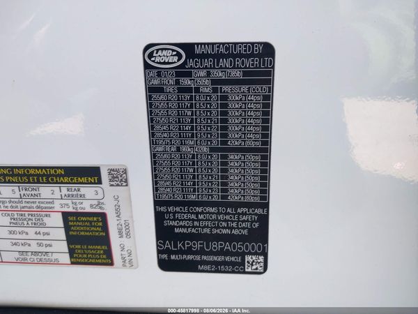2023 LAND ROVER RANGE ROVER P400 SE