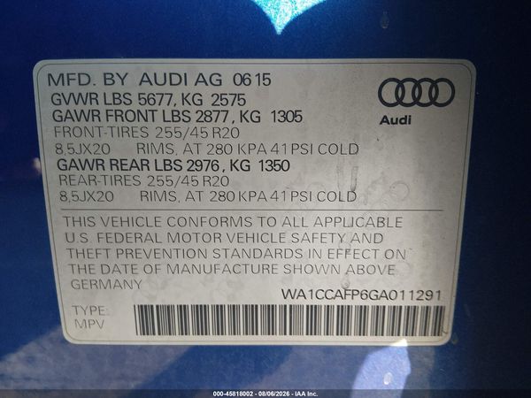 2016 AUDI SQ5 3.0T PREMIUM PLUS
