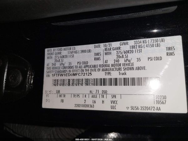 2021 FORD F-150 XLT