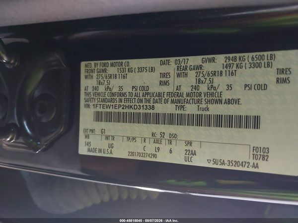 2017 FORD F-150 XLT