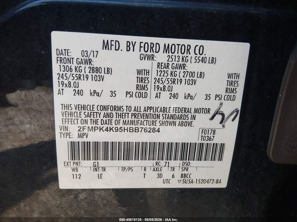 2017 FORD EDGE TITANIUM