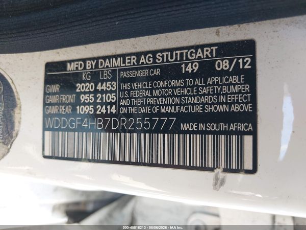 2013 MERCEDES-BENZ C 250 SPORT
