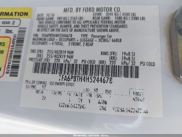 2017 FORD MUSTANG ECOBOOST