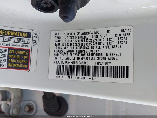 2015 HONDA CR-V EX