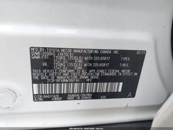 2021 TOYOTA RAV4 XLE