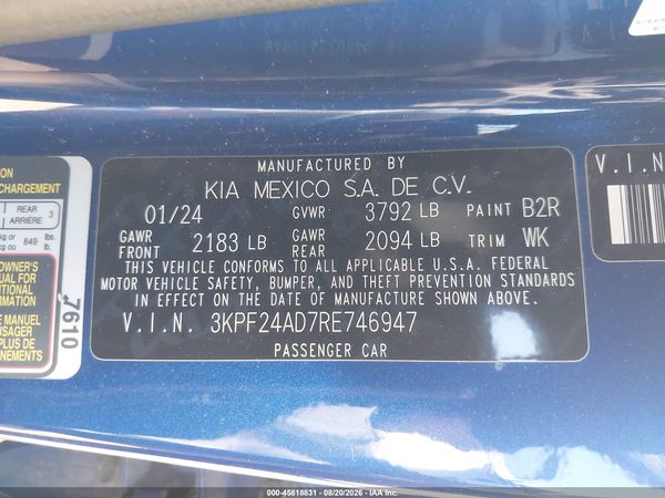 2024 KIA FORTE LXS