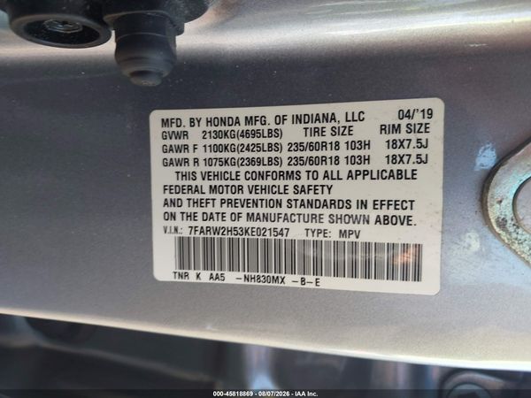 2019 HONDA CR-V EX