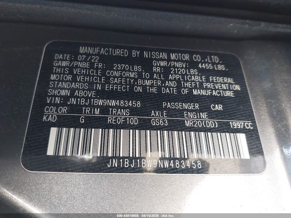 2022 NISSAN ROGUE SPORT SV AWD XTRONIC CVT